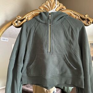 Lululemon Scuba Oversized Half-Zip Hoodie in Dark Forest